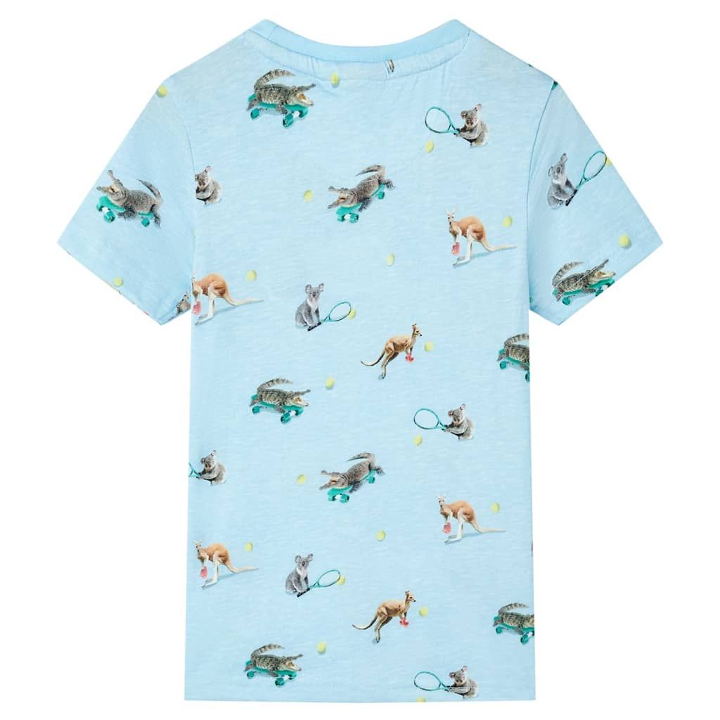 Maglietta da Bambino Azzurro Mélange 128 vidaXL