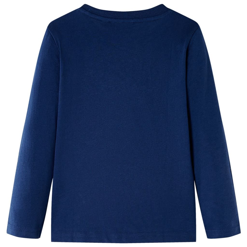 Maglietta da Bambino a Maniche Lunghe Blu Marino 92 vidaXL