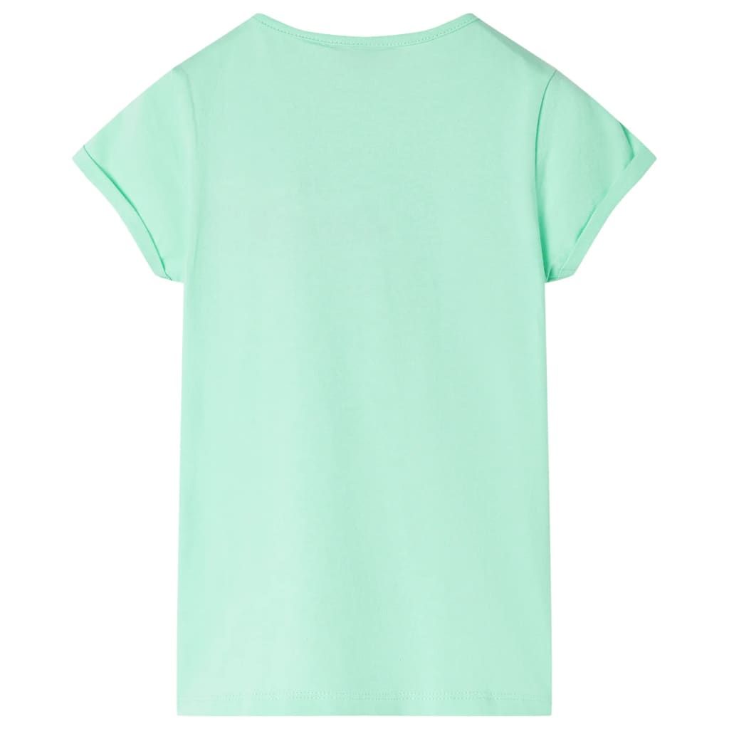Maglietta da Bambina Verde Brillante 140 vidaXL