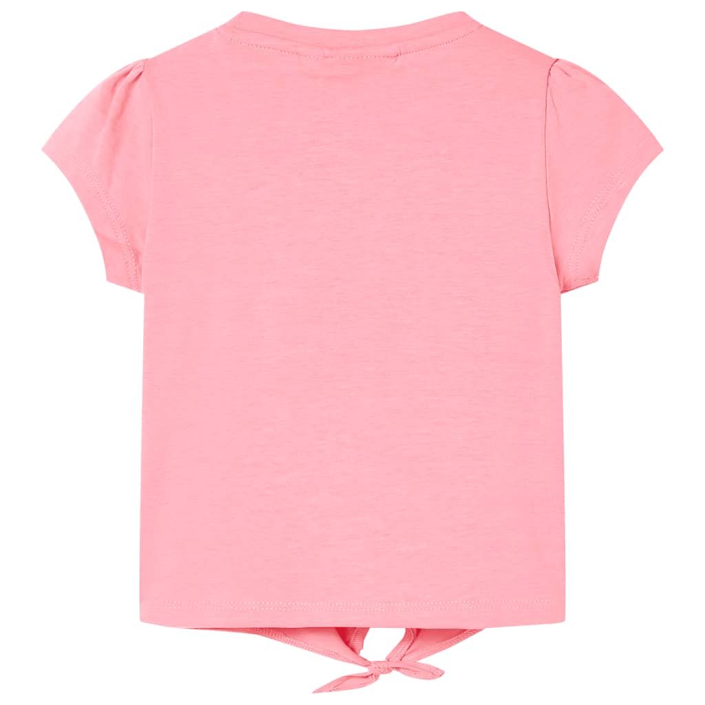 Maglietta da Bambina Rosa Fluo 128 vidaXL