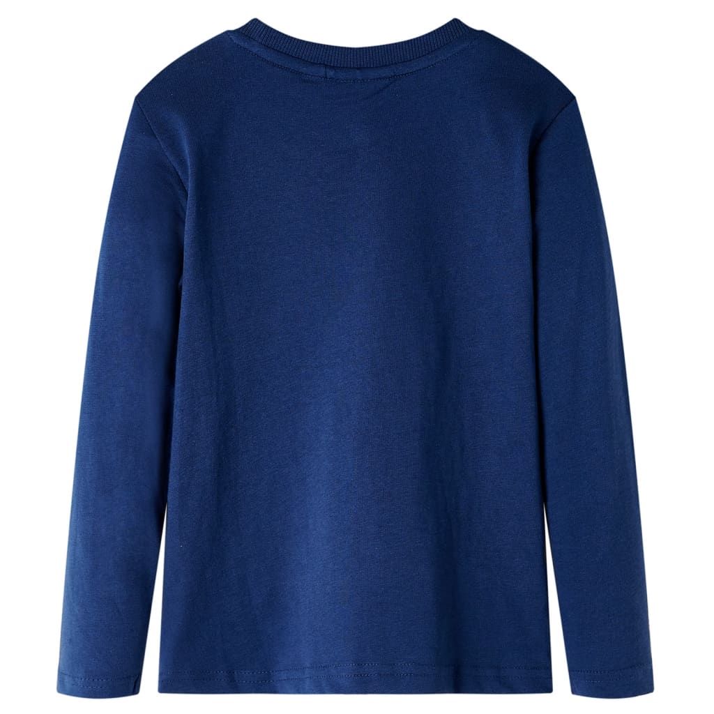 Maglietta da Bambino a Maniche Lunghe Blu Marino 104 vidaXL
