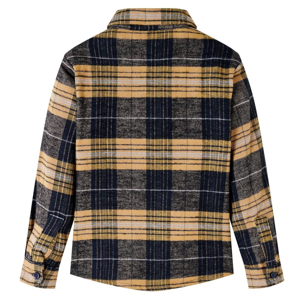 Camicia a Quadri da Bambino Gialla e Nera 140 vidaXL