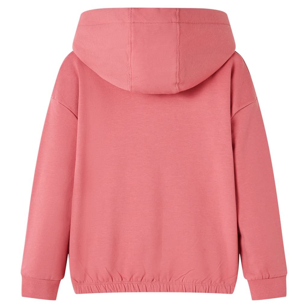 Felpa con Cappuccio da Bambina Rosa Antico 116 vidaXL