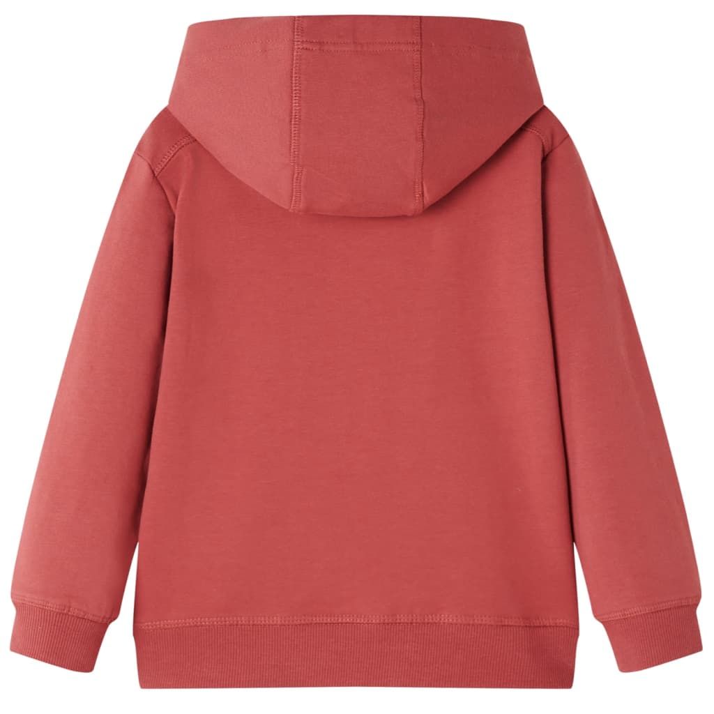 Felpa con Cappuccio per Bambini Rosso Bruciato 116 vidaXL