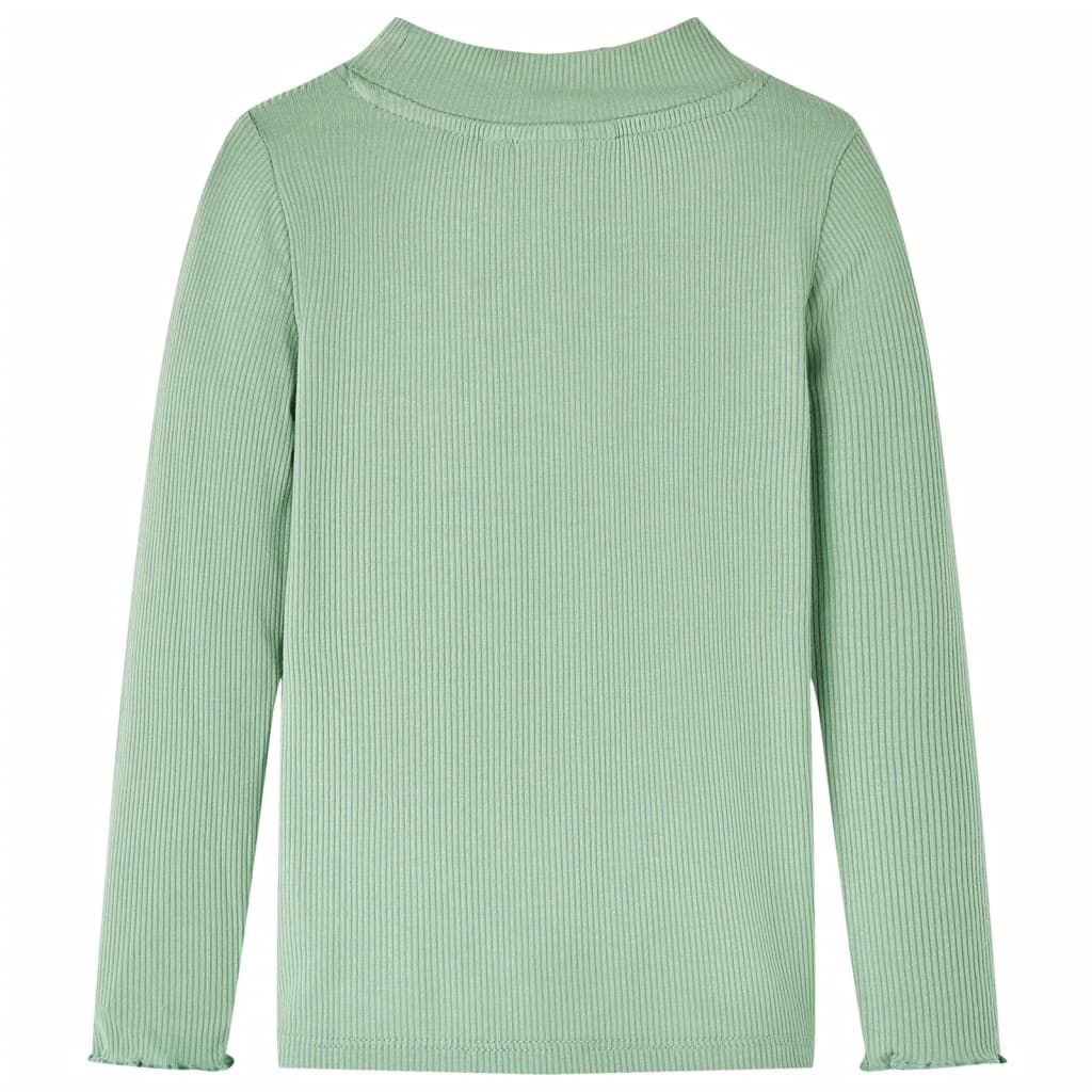 Maglietta da Bambina Maniche Lunghe a Lupetto Menta Scuro 116 vidaXL