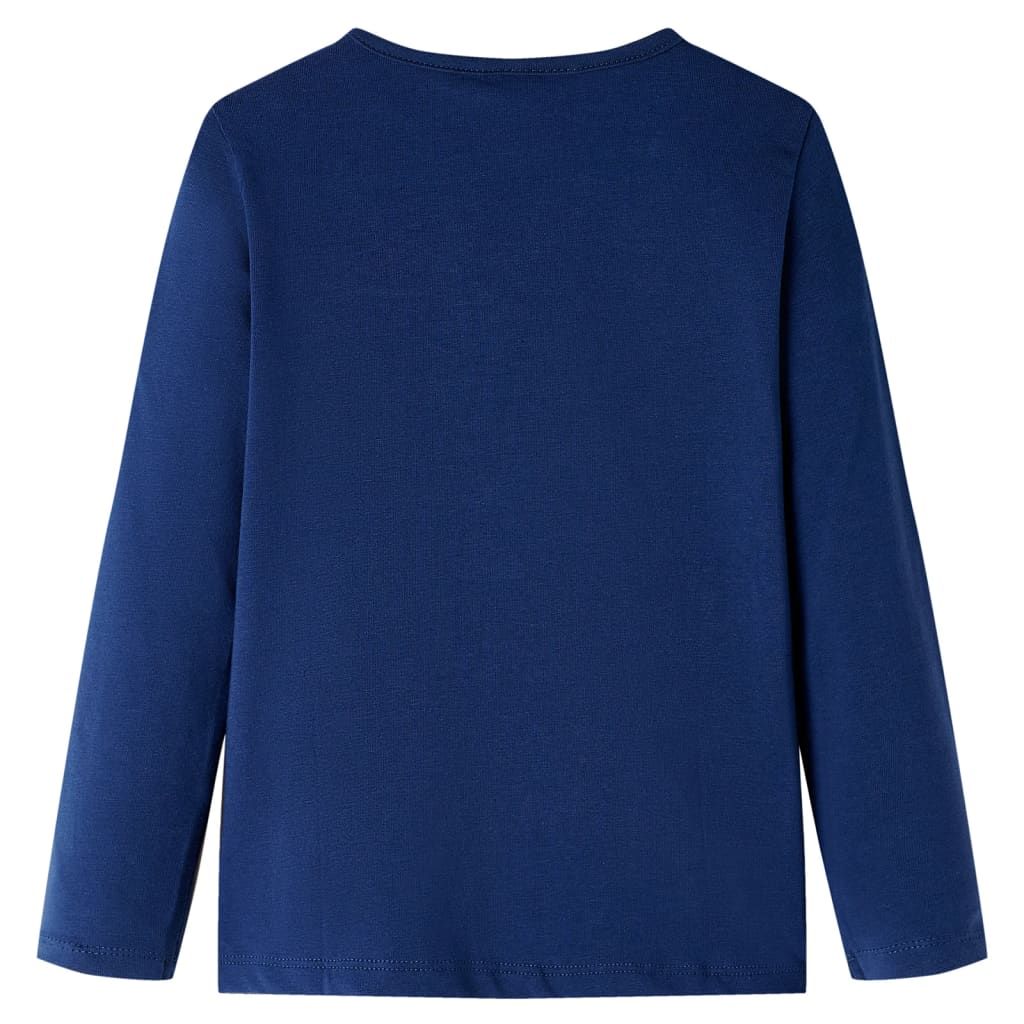 Maglietta da Bambina Maniche Lunghe Blu Marino 116 vidaXL