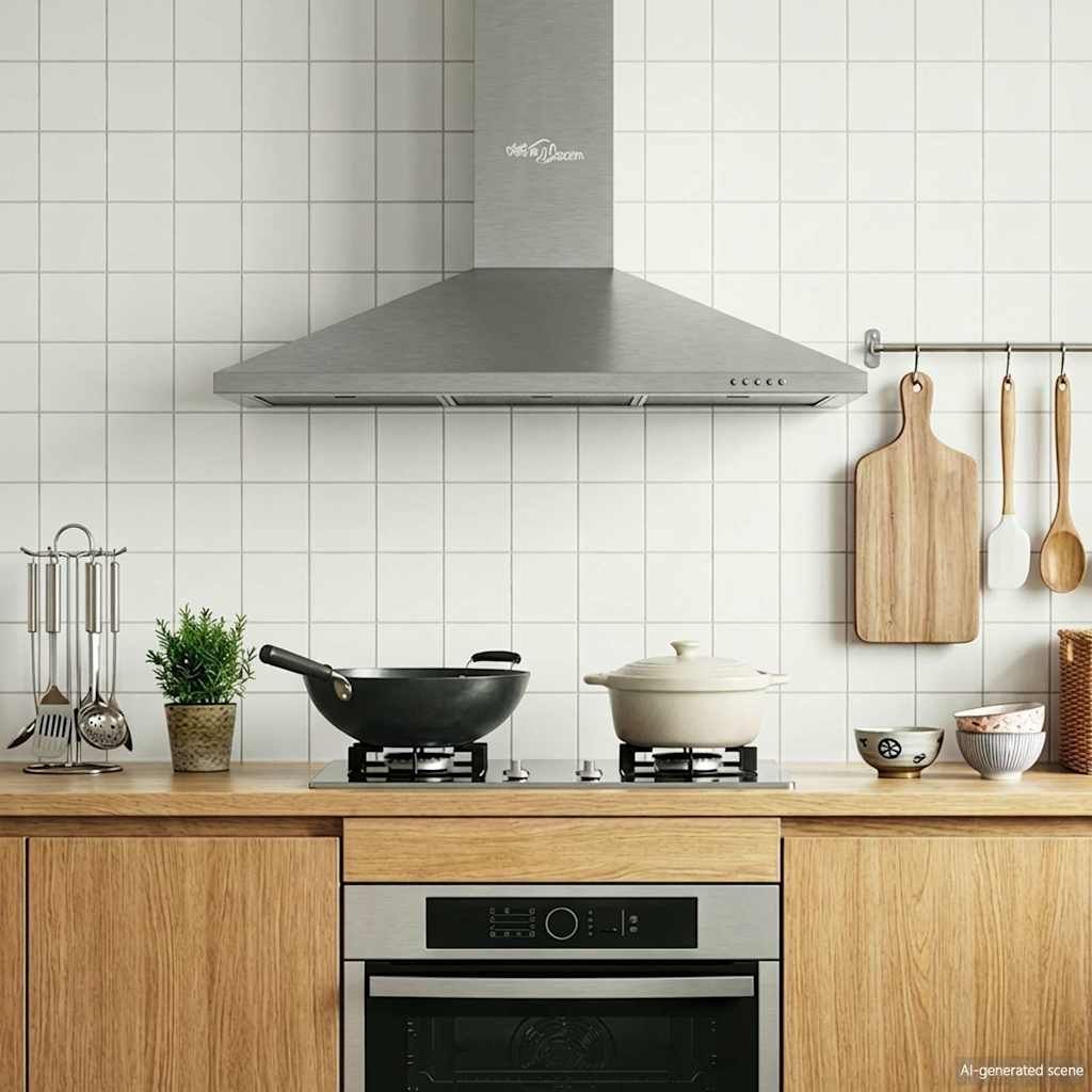 Cappa da Cucina 90 cm in Acciaio Inox vidaXL