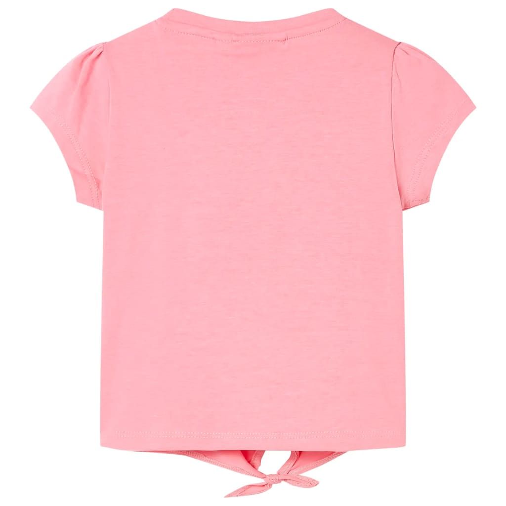 Maglietta da Bambina Rosa Fluo 140 vidaXL