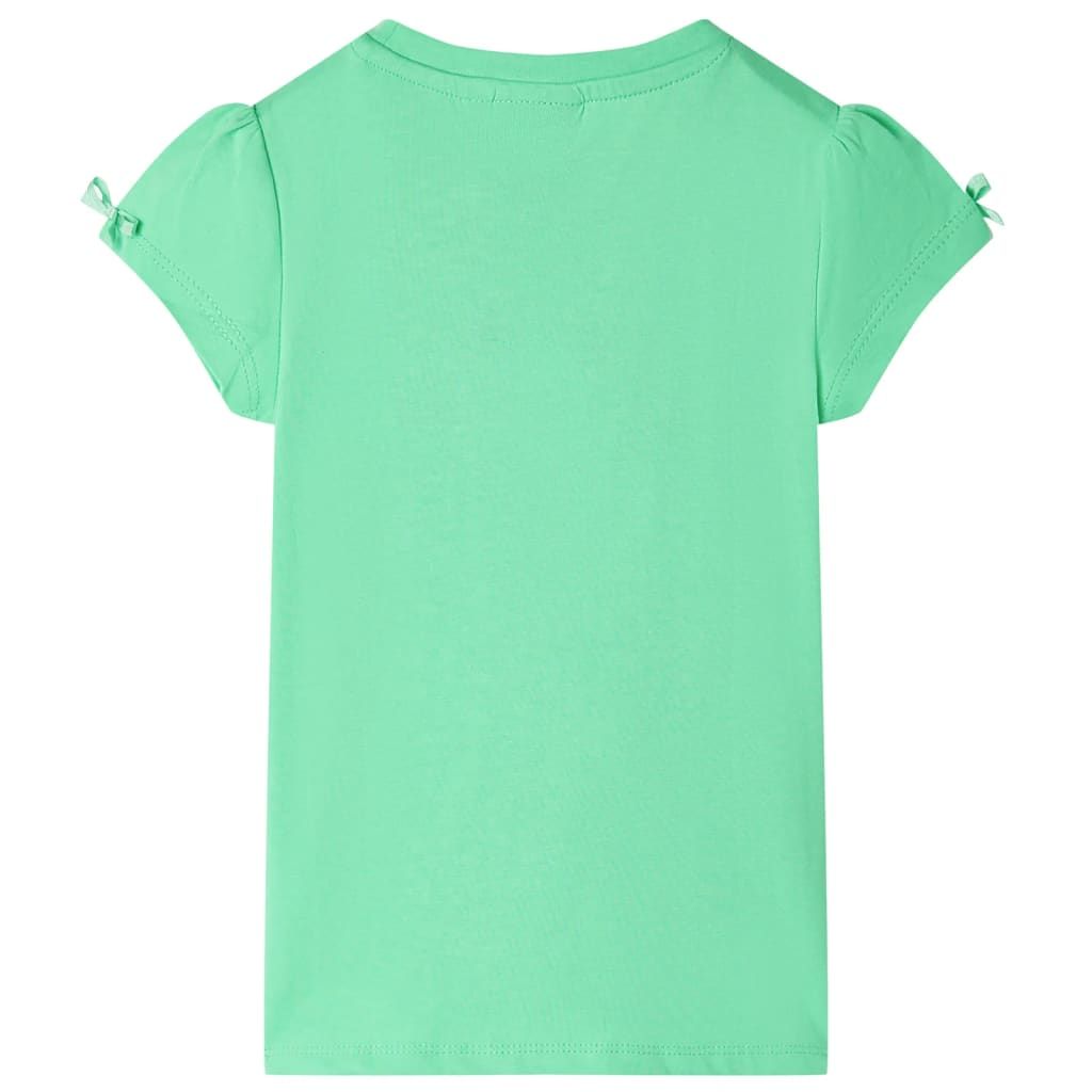 Maglietta da Bambina Verde Chiaro 128 vidaXL