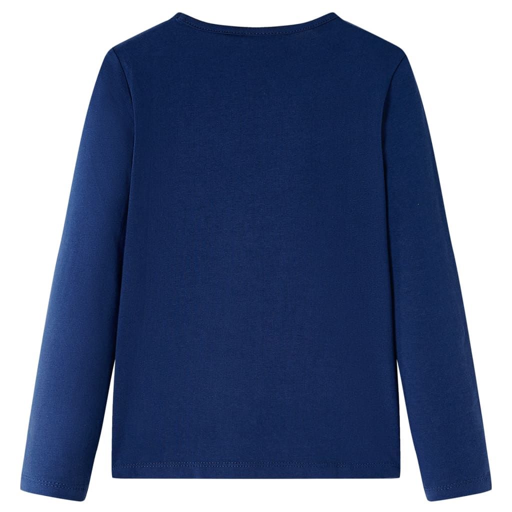 Maglietta da Bambina Maniche Lunghe Blu Marino 116 vidaXL