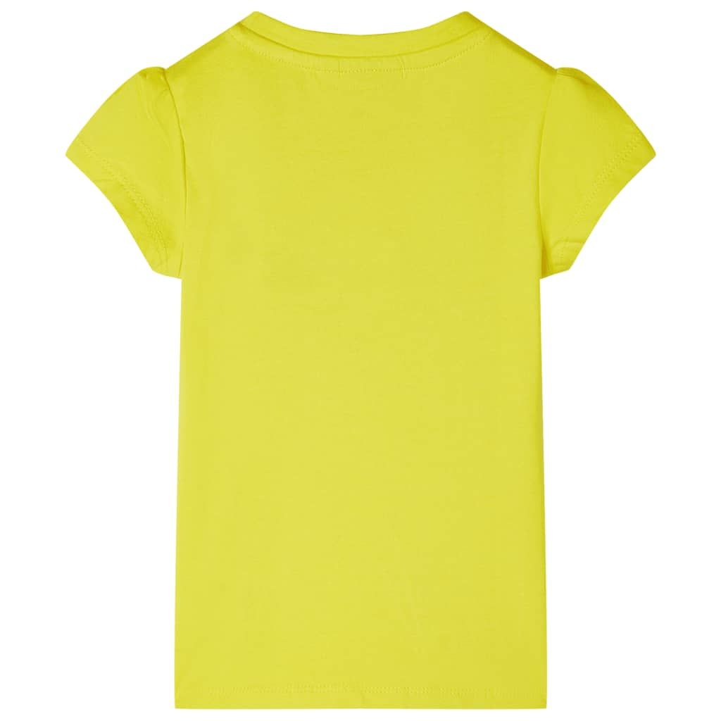 Maglietta Bambina Maniche Giallo Acceso 92 vidaXL