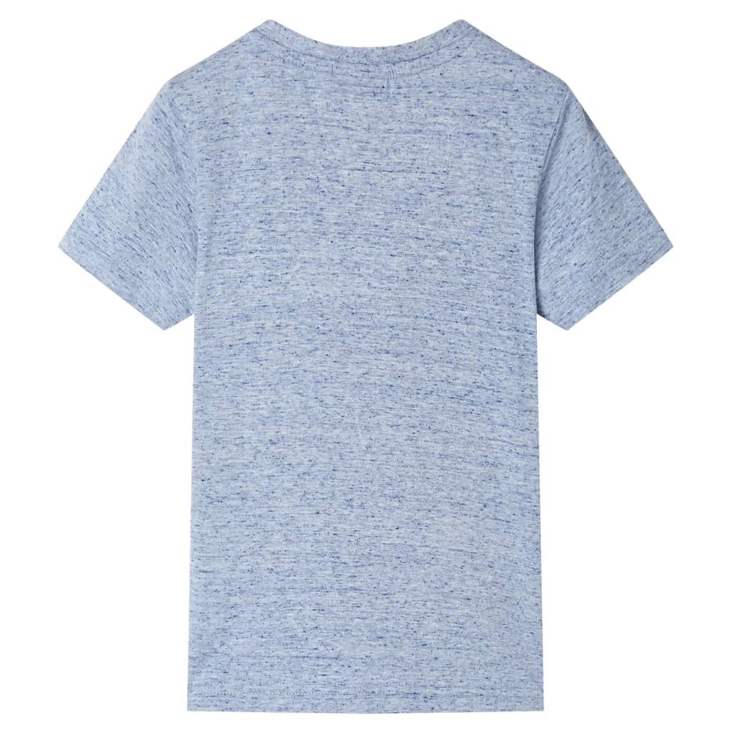 Maglietta da Bambino a Maniche Corte Blu Mélange 92 vidaXL