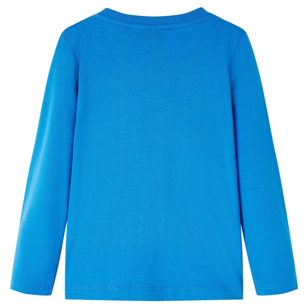 Maglietta da Bambino Maniche Lunghe Blu Cobalto 92 vidaXL