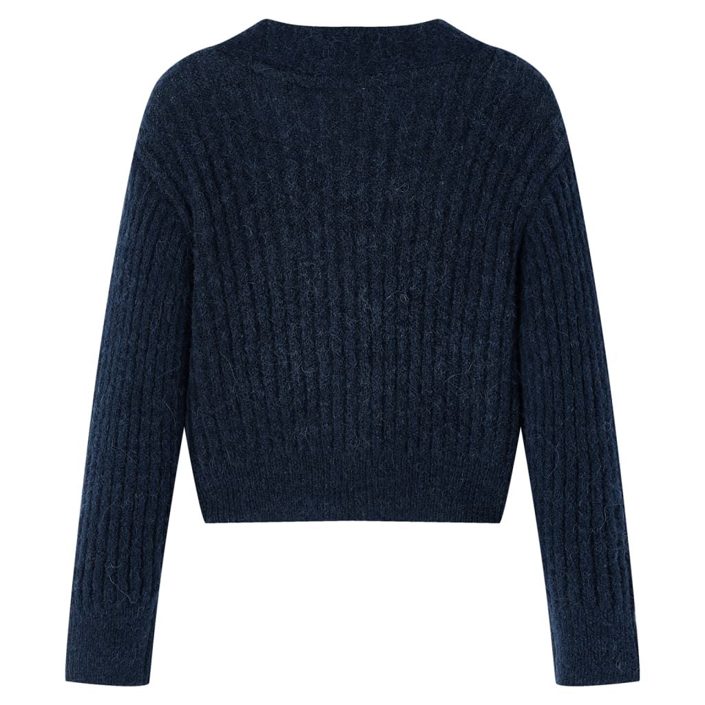 Cardigan da Bambina Lavorato a Mano Blu Marino 92 vidaXL