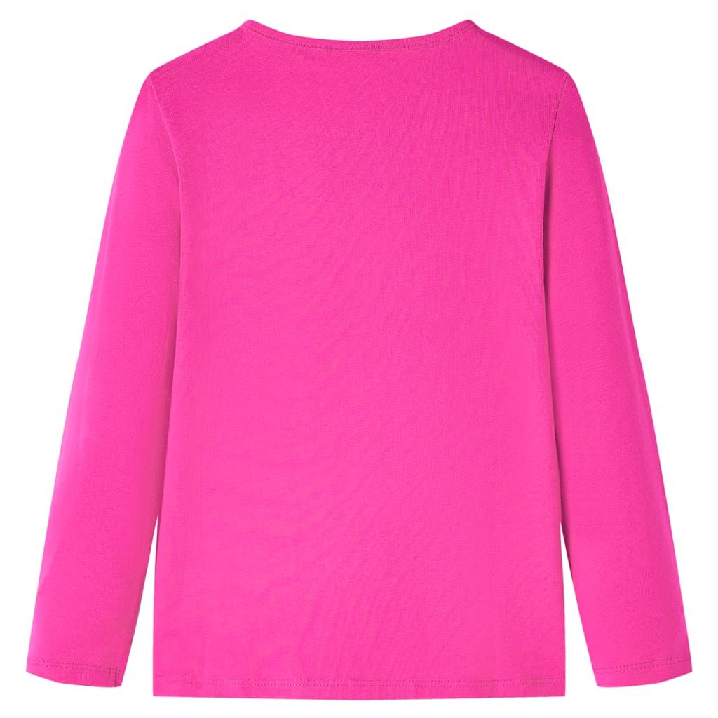 Maglietta da Bambina a Maniche Lunghe Rosa Scuro 92 vidaXL