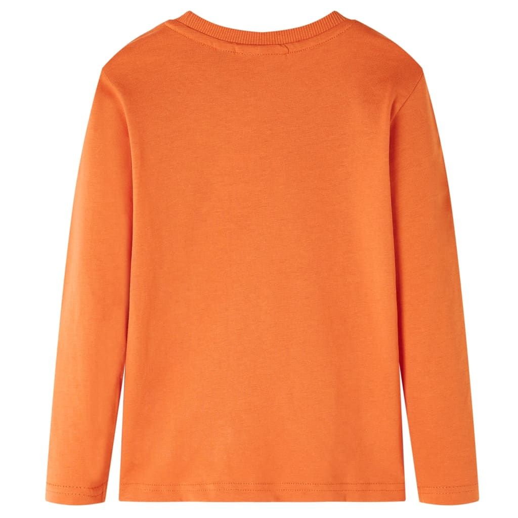 Maglietta per Bambini Maniche Lunghe Arancione Scuro 128 vidaXL