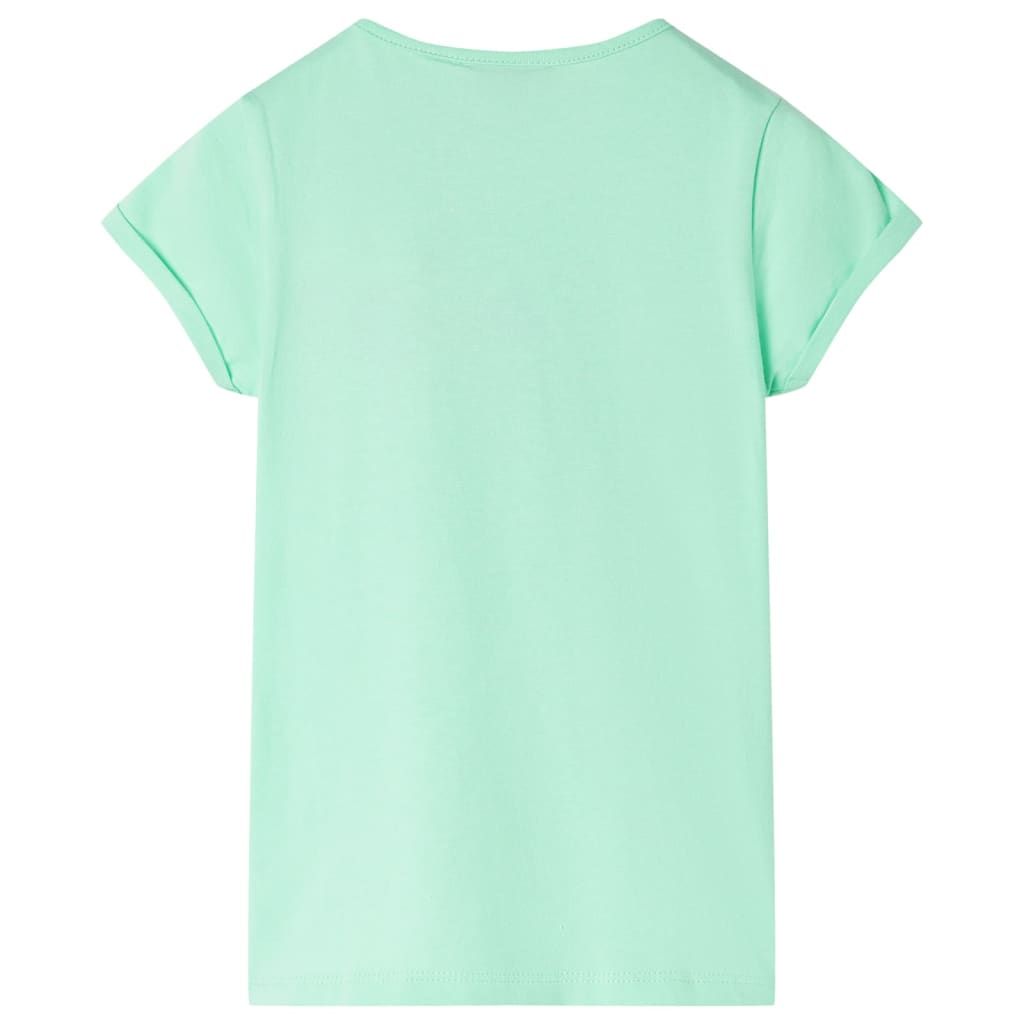 Maglietta da Bambina Verde Brillante 128 vidaXL