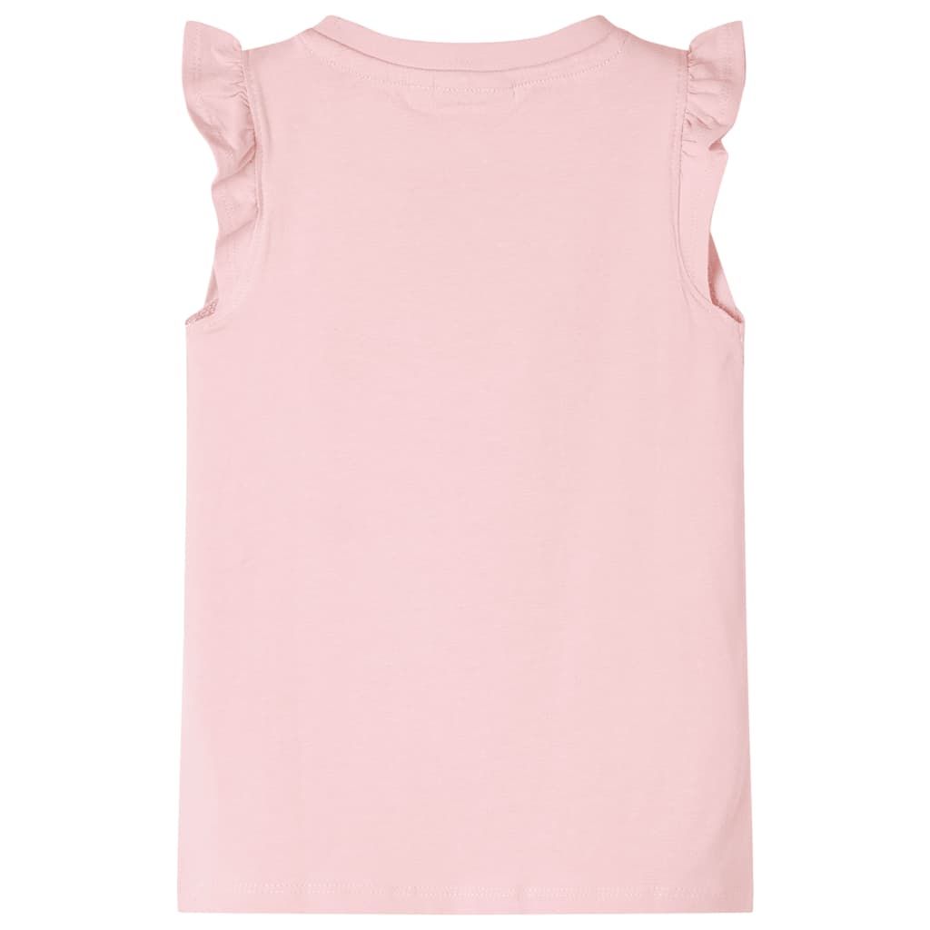 Maglietta da Bambina con Maniche Volant Rosa Chiaro 128 vidaXL