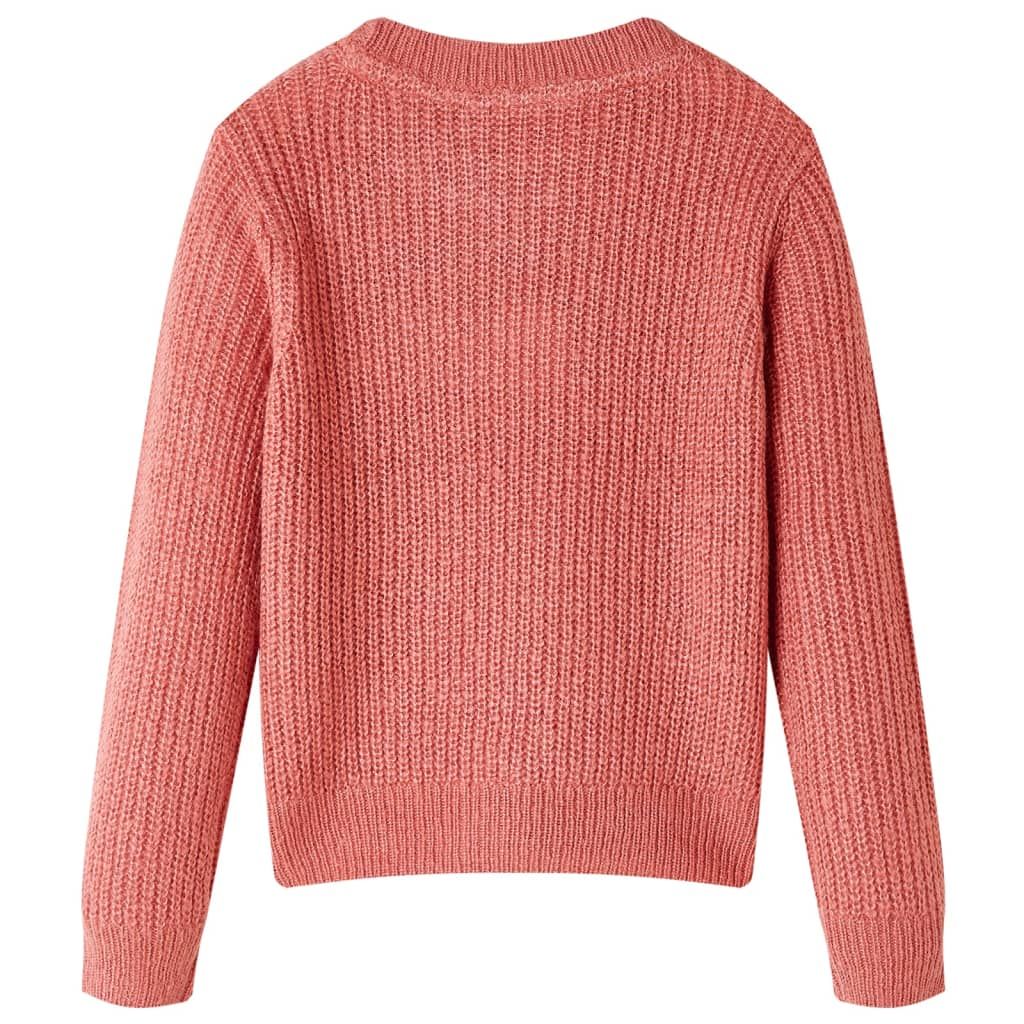 Maglione da Bambina Lavorato a Maglia Rosa Medio 104 vidaXL