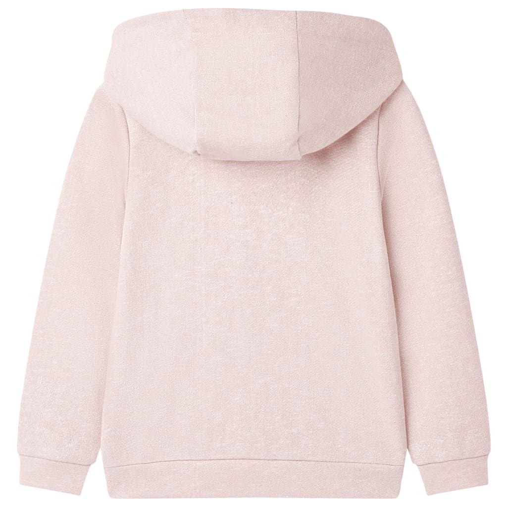 Felpa con Cappuccio e Cerniera da Bambina Rosa Chiaro Misto 128 vidaXL