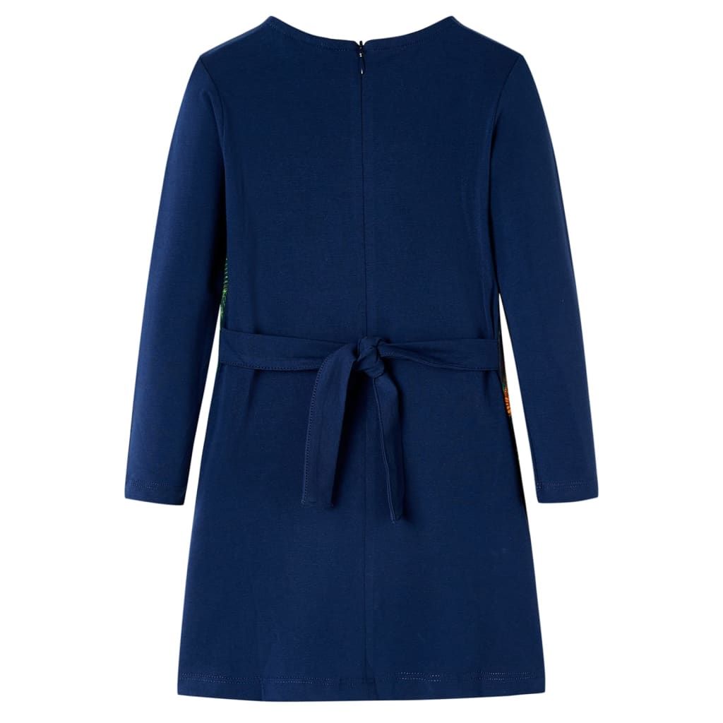 Abito da Bambina a Maniche Lunghe Blu Marino 140 vidaXL