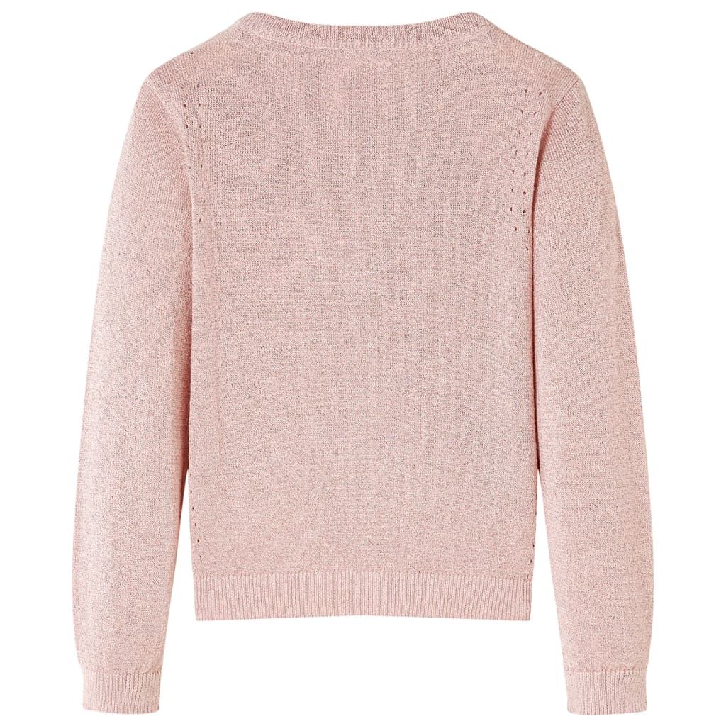 Cardigan da Bambina Lavorato a Maglia Rosa Tenue 128 vidaXL