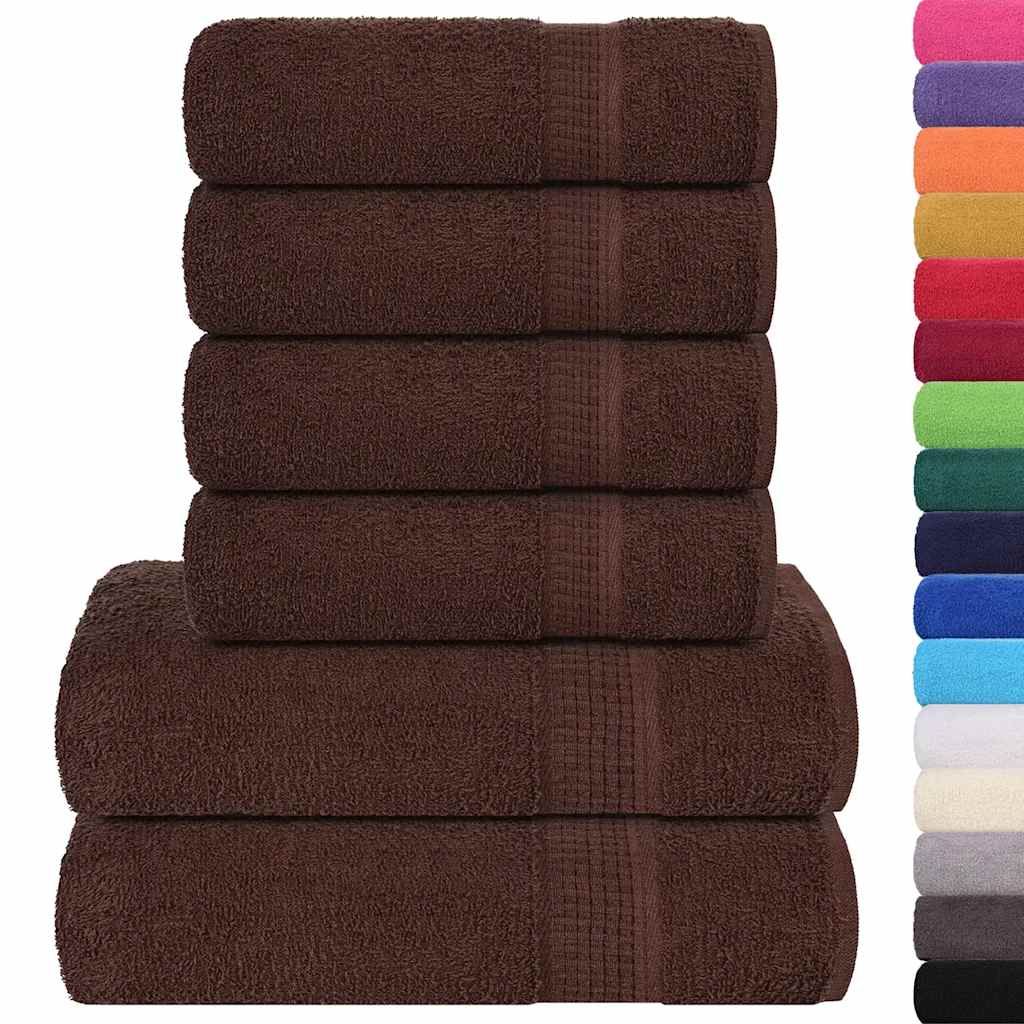 Set di asciugamani 6 pezzi FROGN Marrone 360 g/m² vidaXL
