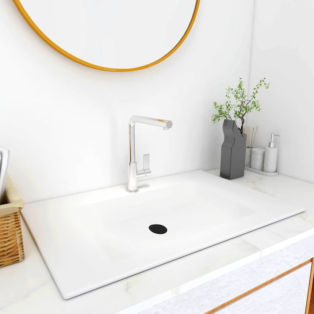 Lavabo da Incasso 800x460x130 mm in SMC Bianco vidaXL