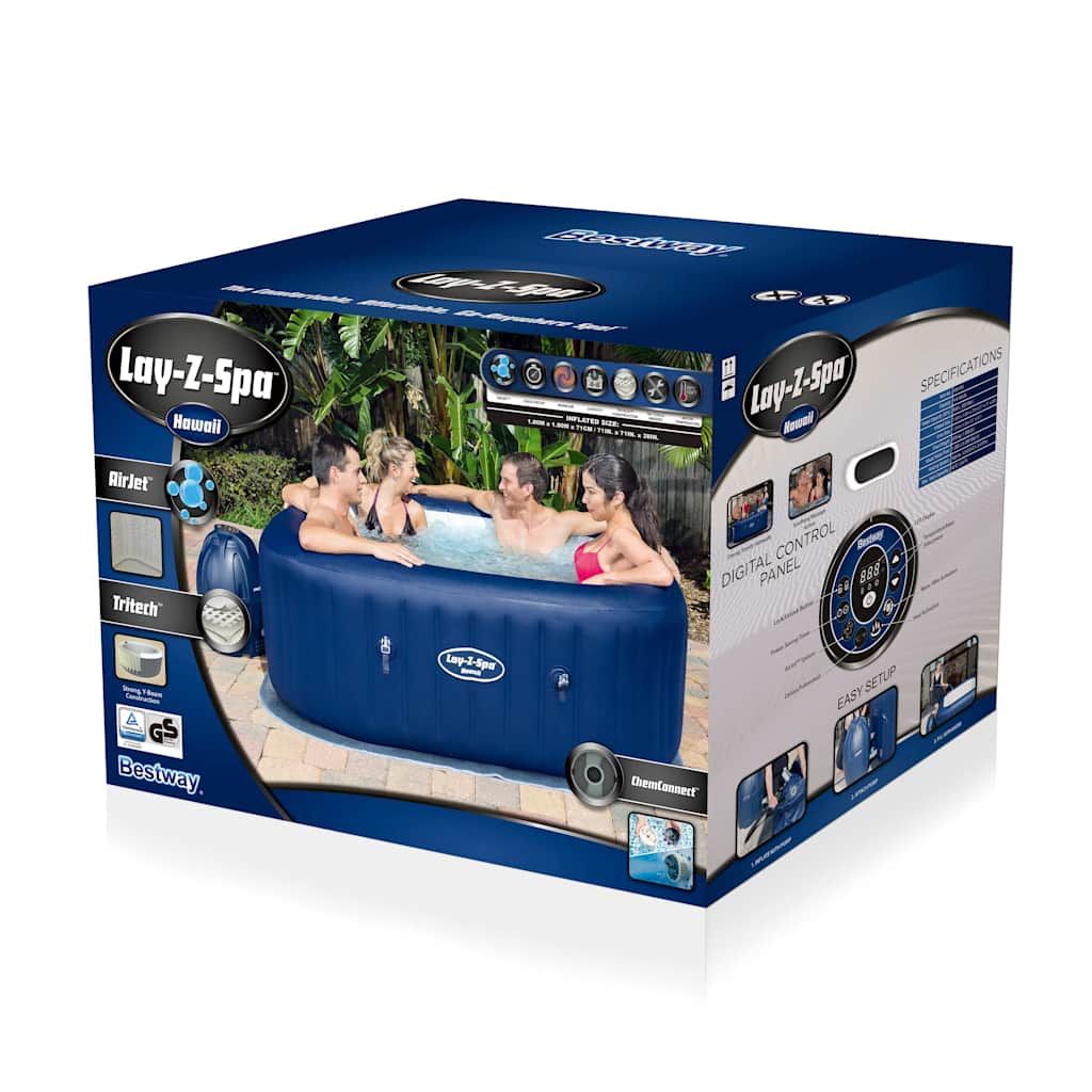 Vasca Idromassaggio con Bordo Lay-Z-Spa Blu e Nero vidaXL
