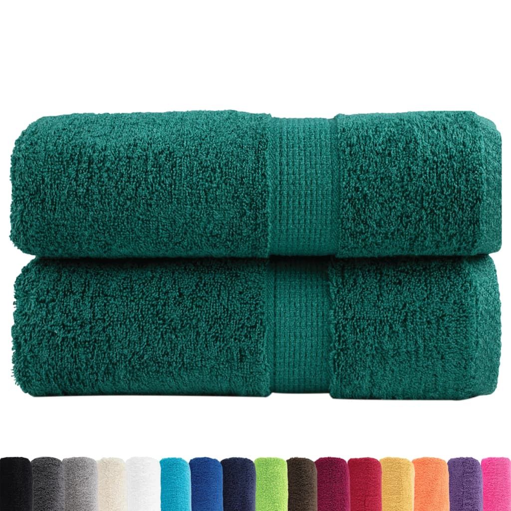 Asciugamani per Ospiti SOLUND 2 pz Verdi 30x50 cm 600 g/m² vidaXL