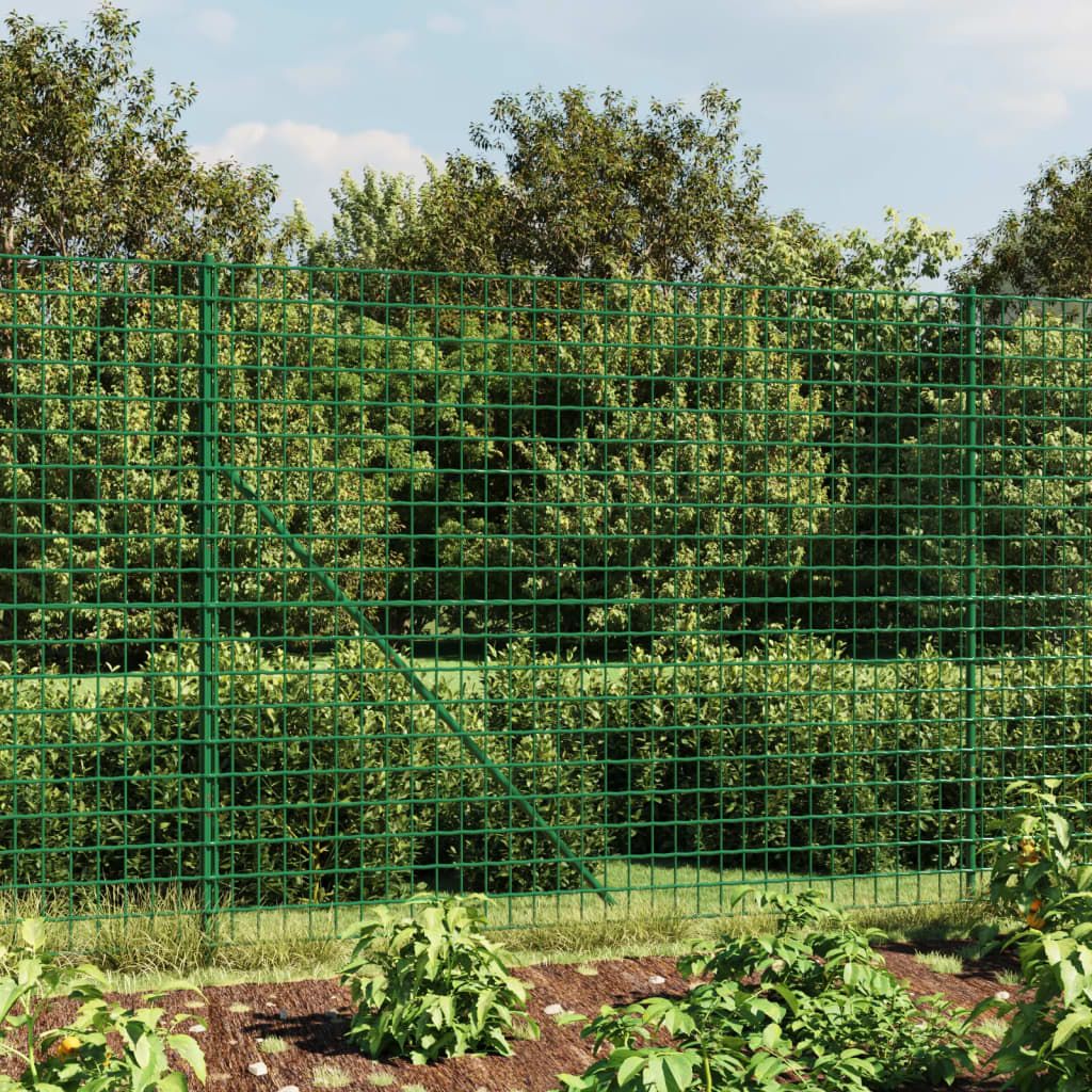 Recinzione Metallica con Picchetti Ancoraggio Verde 2,2x25 m vidaXL