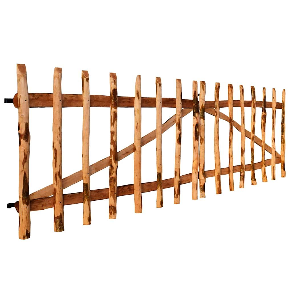 Cancello Doppio Recinzione Legno Nocciolo Impregnato 300x90 cm vidaXL