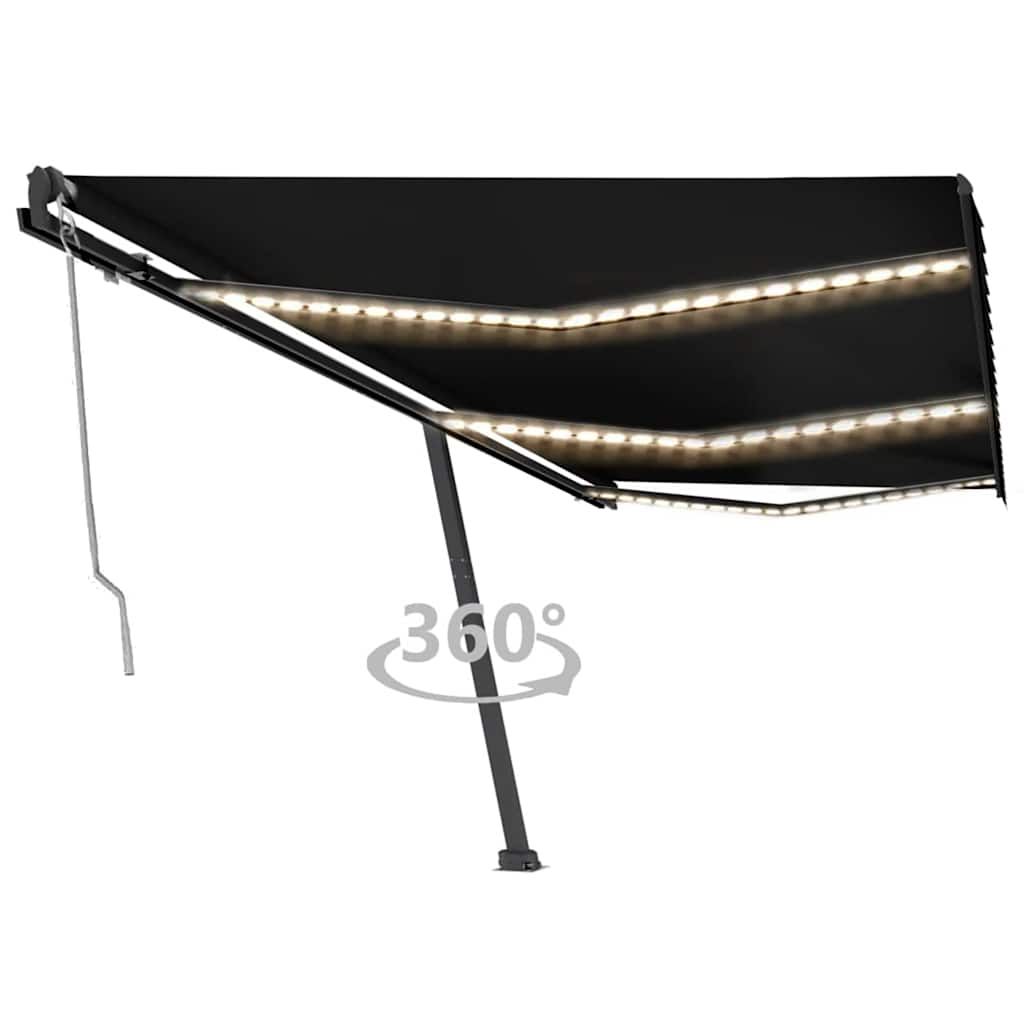 Tenda Automatica con Sensore Vento e LED 600x300 cm Antracite vidaXL
