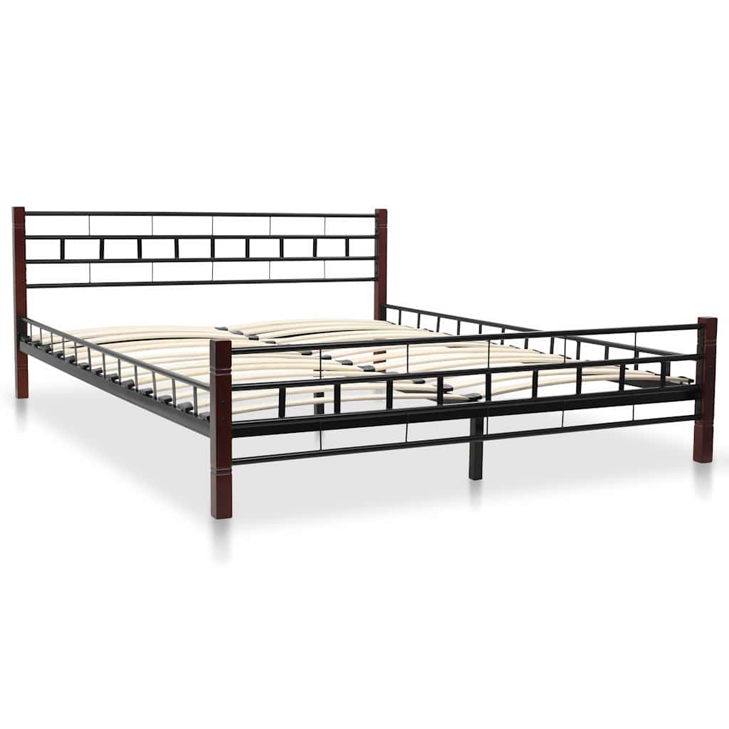 Letto con Materasso Nero in Metallo 160x200 cm vidaXL