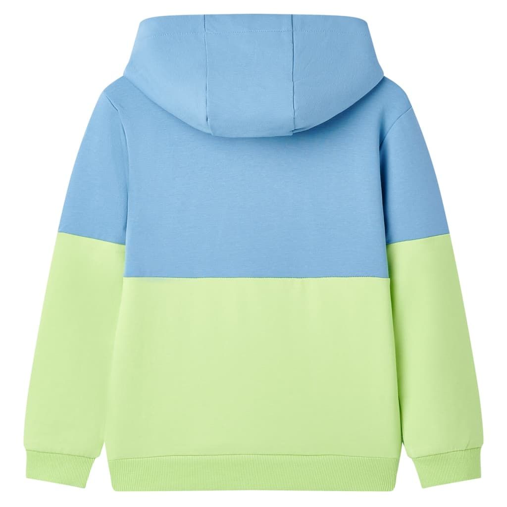 Felpa con Cappuccio per Bambini Blu e Giallo Tenue 140 vidaXL