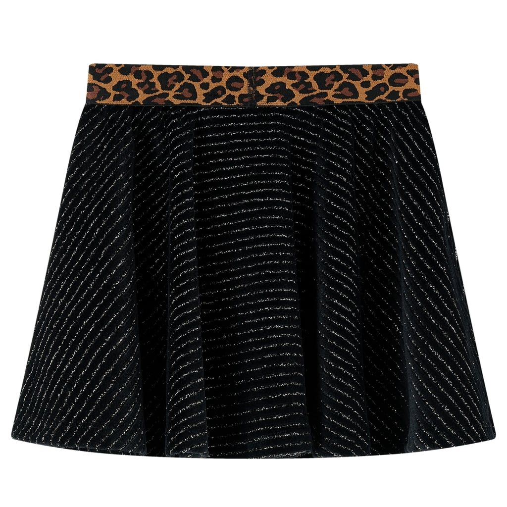 Gonna da Bambina con Vita Leopardata Nera 140 vidaXL