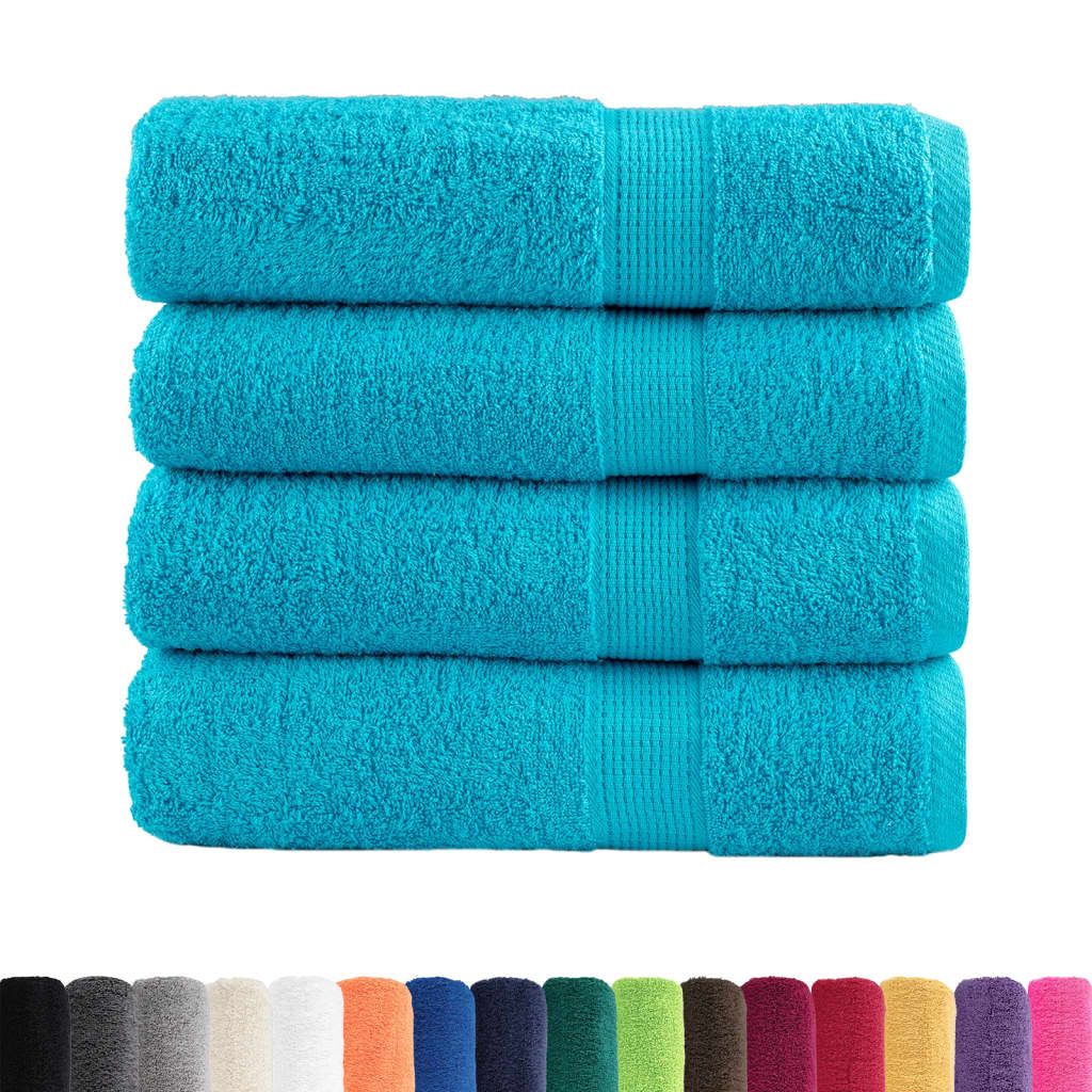 Asciugamani Premium SOLUND 4 pz Turchesi 50x100cm 600 g/m² vidaXL