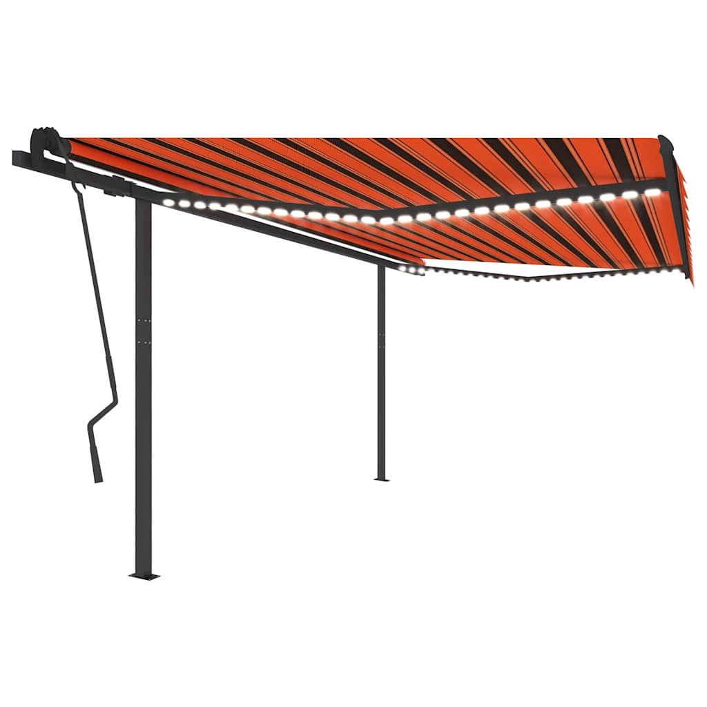 Tenda Automatica con Sensore Vento e LED 4x3,5m Arancio Marrone vidaXL