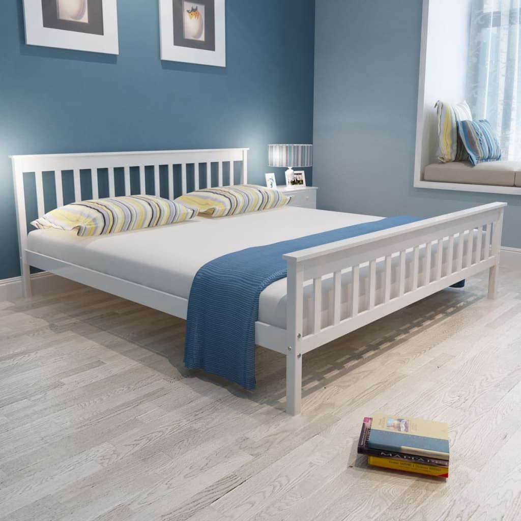 Letto con Materasso Bianco in Massello di Pino 180x200 cm vidaXL