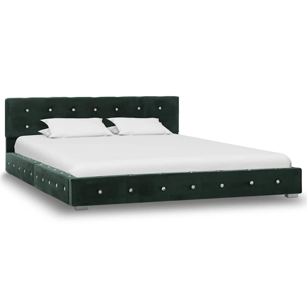 Letto con Materasso in Velluto Verde 140x200 cm vidaXL