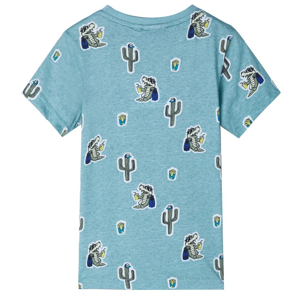 Maglietta da Bambino Verde Chiaro Mélange 104 vidaXL