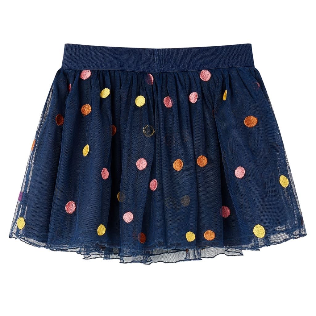 Gonna da Bambina in Tulle a Pois Blu Marino 116 vidaXL