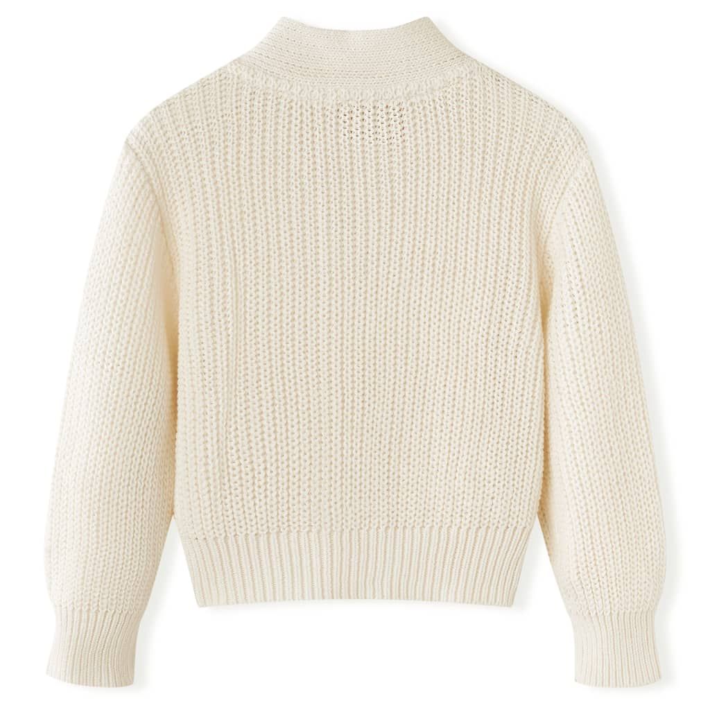 Cardigan da Bambina Lavorato a Maglia Bianco Neve 128 vidaXL