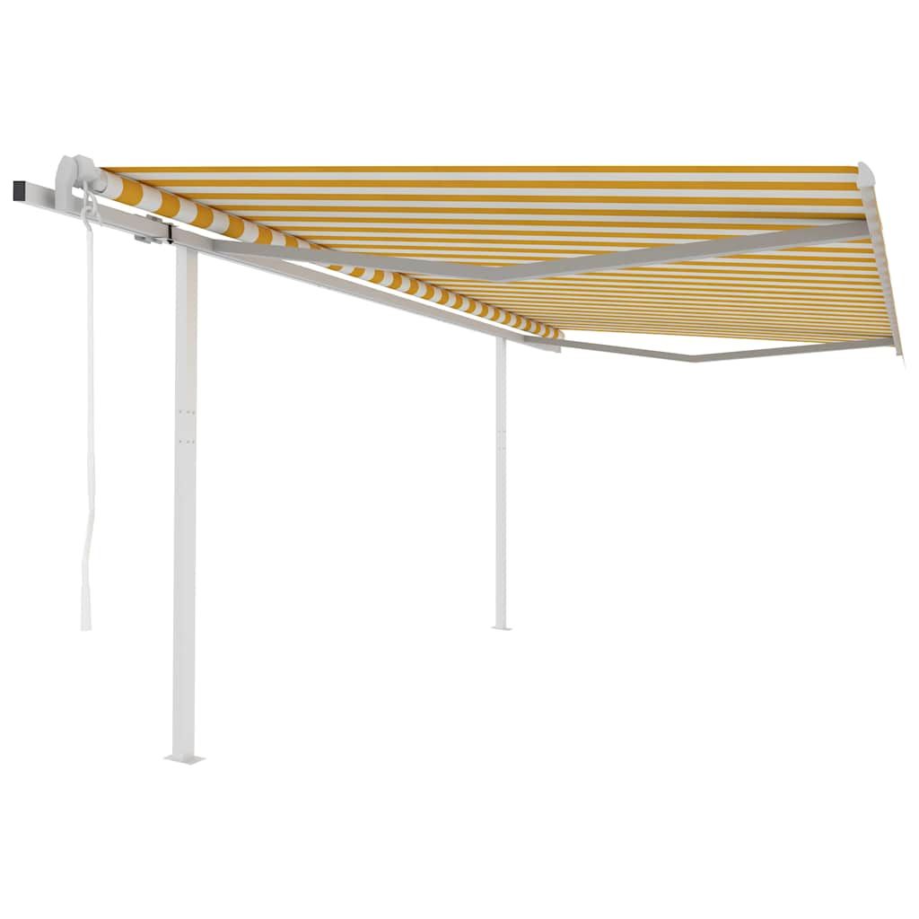 Tenda da Sole Retrattile Automatica Pali 4x3,5 m Gialla Bianca vidaXL