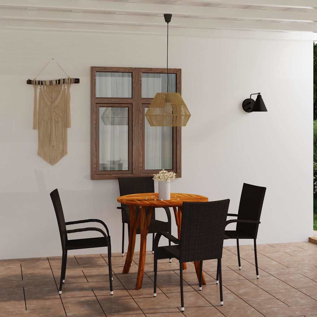 Set Mobili da Pranzo per Giardino 5 pz Marrone vidaXL