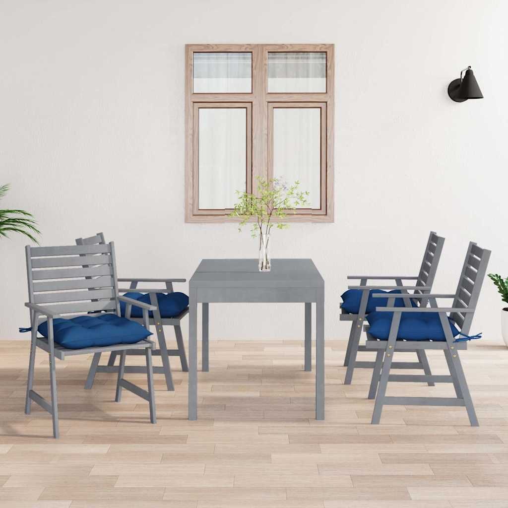 Sedie Pranzo per Esterni con Cuscini 4 pz Legno Massello Acacia vidaXL