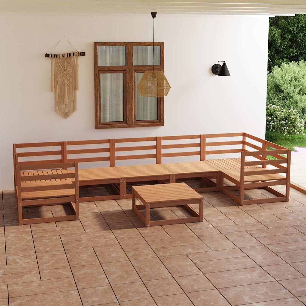 Set Salotto da Giardino 8 pz in Legno Massello di Pino vidaXL