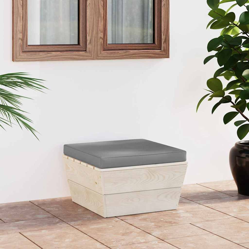 Ottomana da Giardino su Pallet con Cuscino in Legno di Abete vidaXL