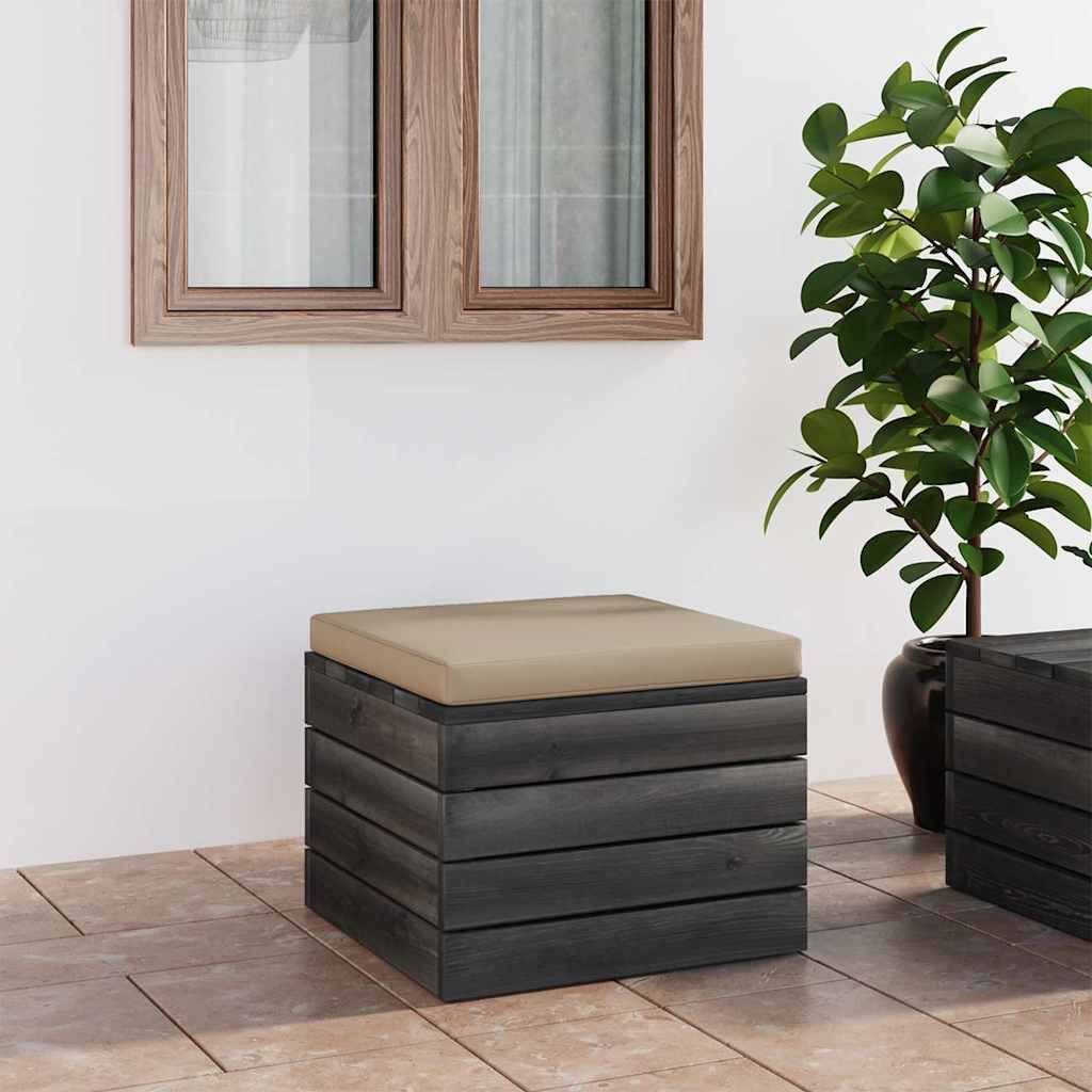 Pouf da Giardino su Pallet con Cuscino in Legno di Pino vidaXL