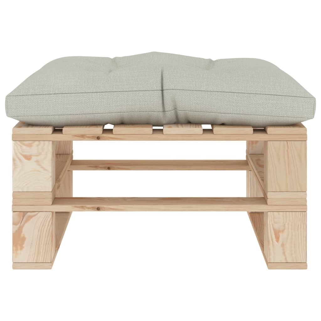 Pouf da Giardino su Pallet con Cuscino Beige in Legno vidaXL